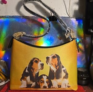 033029 Three Basset Hound Tote purse Bag, Basset Hound.s.box 22t